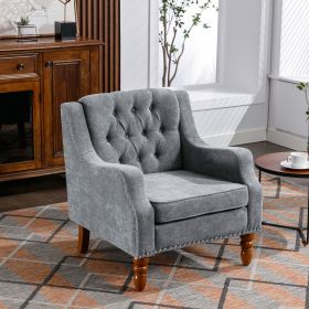 Grey Accent Chair Footrest Chair Set