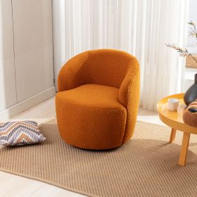 Teddy Fabric Swivel Accent Armchair