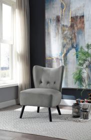 Unique Style Gray Velvet Covering Accent Chair