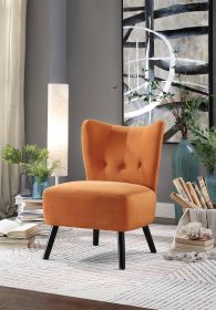 Unique Style Orange Velvet Covering Accent Chair