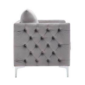 Modern Velvet Armchair Tufted Button Accent Chair Club Chair