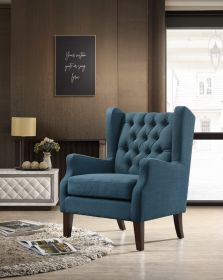 Linen Button Tufted Wingback Chair