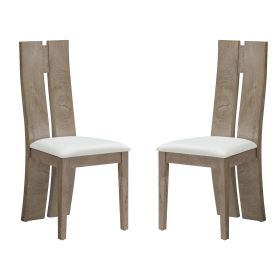 Dining Chair Set Leather Upholstered Cushion