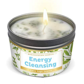 101 Manifestation Candle White Sage Leaf & Scent, Smudge Candle