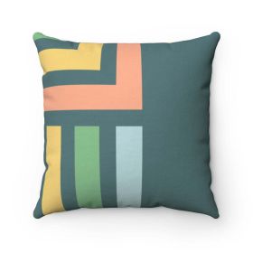 Color Block Green Cushion (size: 14" x 14")